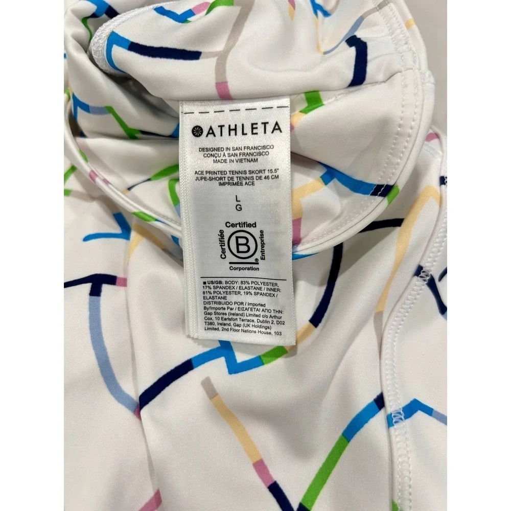 999 Skort 15.5" White Multi Color Sz Large Pockets - Picture 7 of 8